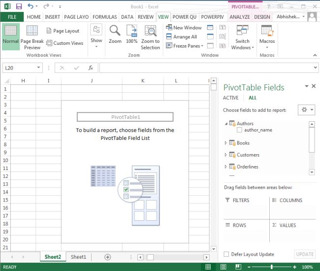 pivottable fields